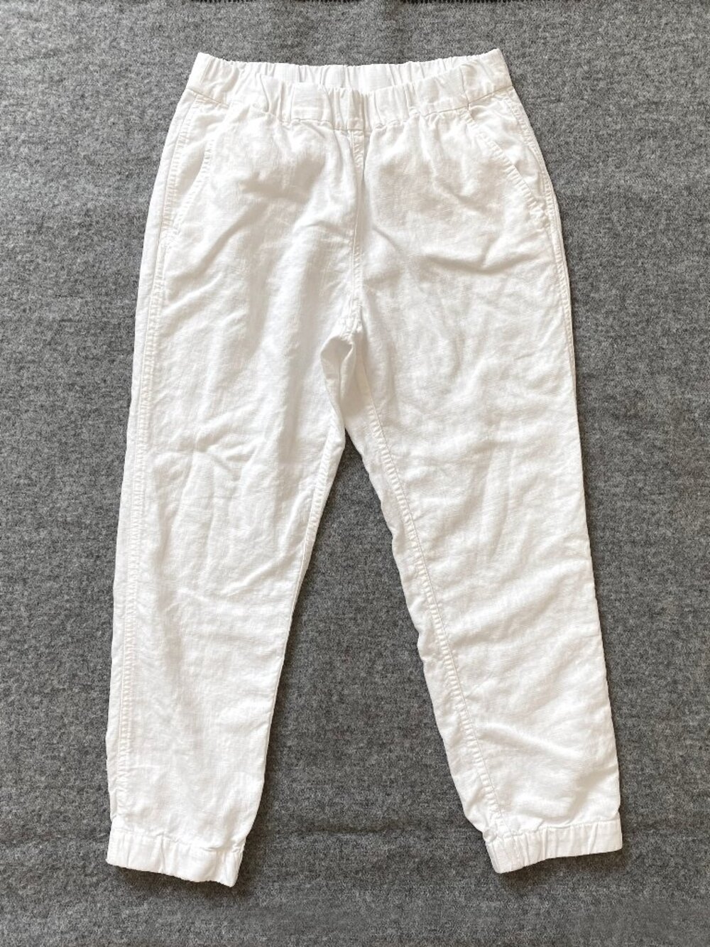 J.Crew Linen Blend Pull On Cropped Jogger Pants White Size 4